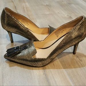 EUC Gold & Black Heels with Tassels / Size 6